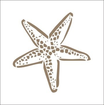 Fine light brown spotted starfish tattoo design