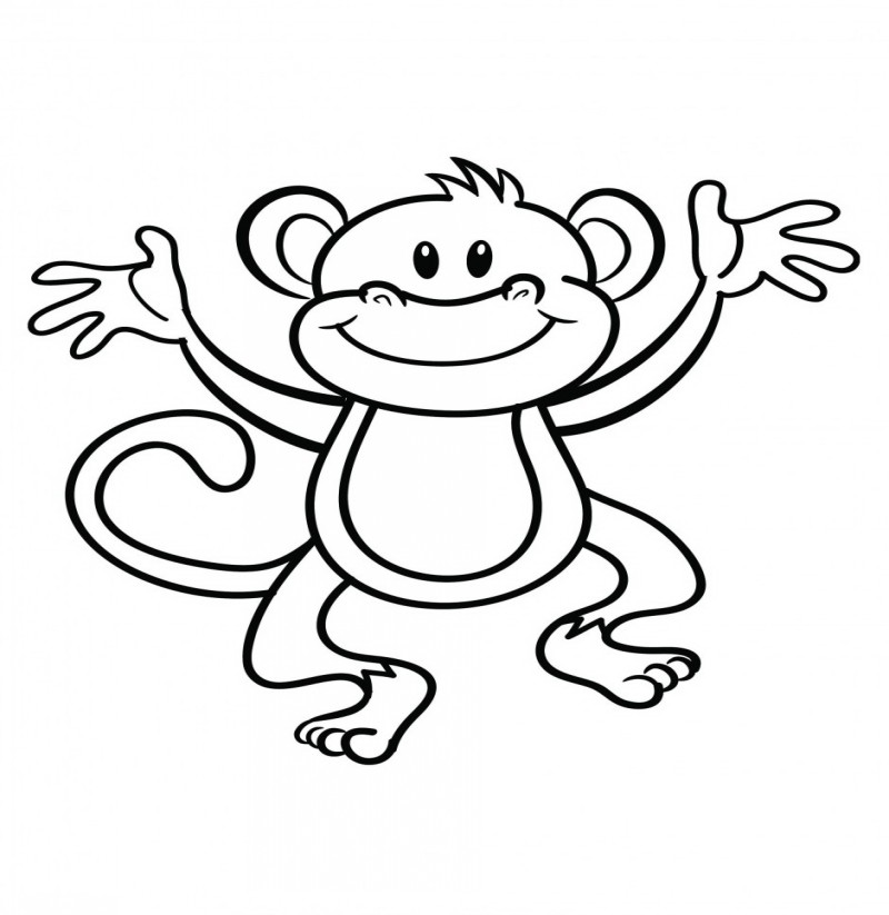Fortunate outine jumping monkey tattoo design
