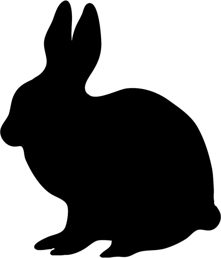 Full-black sitting rabbit silhouette tattoo design
