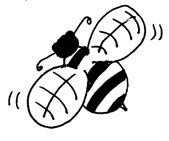 Funny cartoon black-and-white bee tattoo design