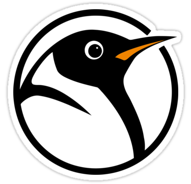 Funny colored penguin logo tattoo design