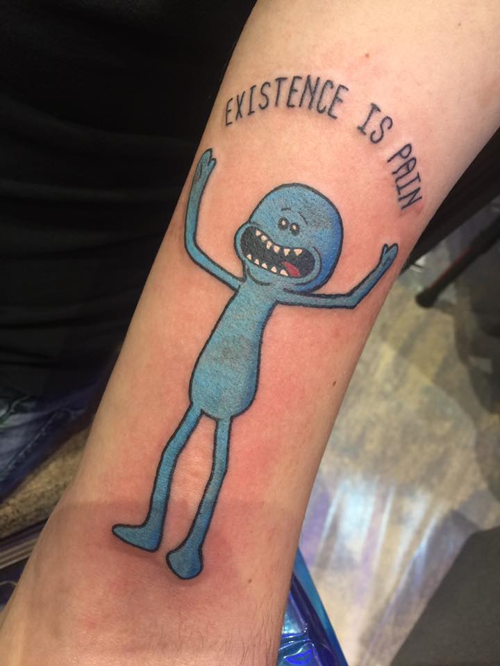 Funny existence is pain leterring tattoo
