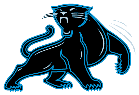 Furious blue-contour panther tattoo design