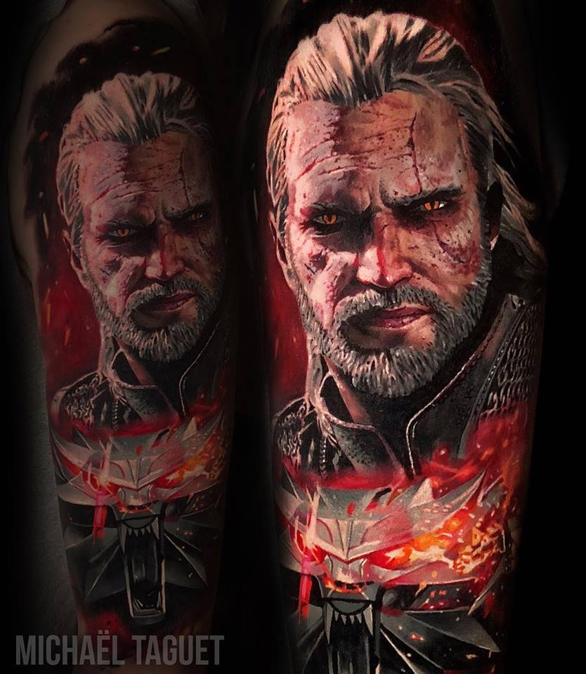 Geralt of Rivia from the Witcher tattoo