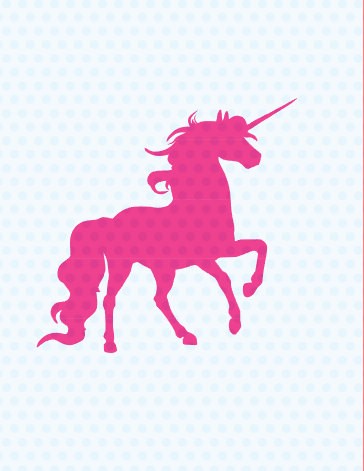 Girly pink unicorn silhouette tattoo design