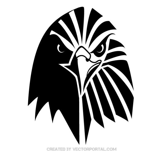 Good black vector eagle head tattoo design