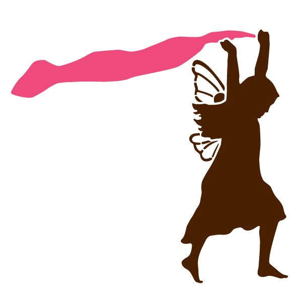 Good fairy girl with pink fluttering duster tattoo design