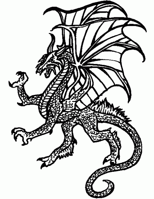 Good outline dreamy dragon tattoo design