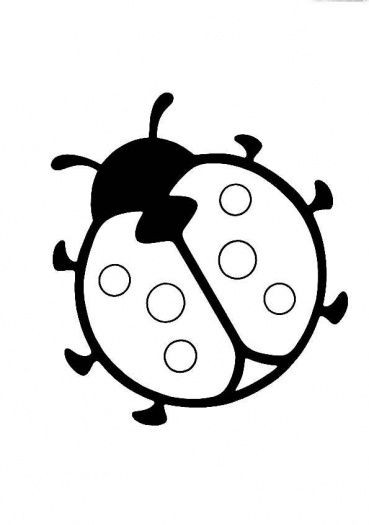 Good round outline ladybug tattoo design