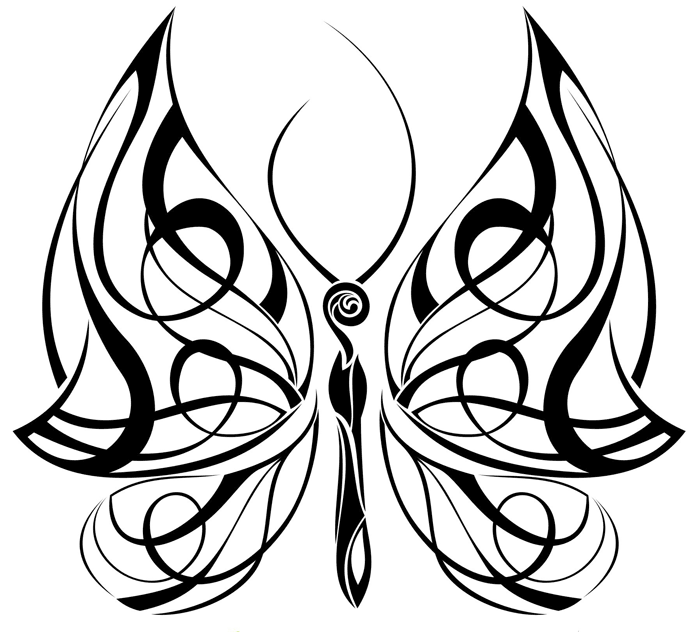 Gorgeous black celtic butterfly tattoo design