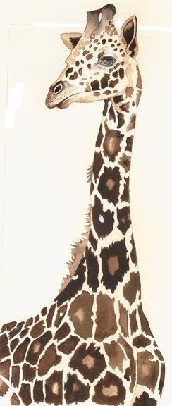 Gorgeous dark-brown giraffe tattoo design