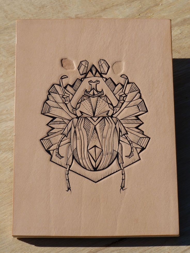 Gorgeous outline bug on crystal background tattoo design
