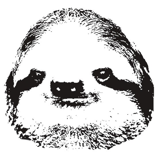 Great black-and-white sloth muzzle tattoo design