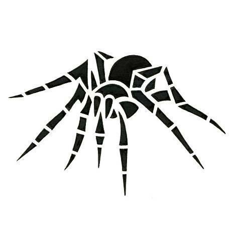 Great black-line spider tattoo design