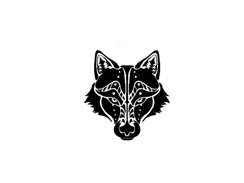 Great black fox muzzle tattoo design