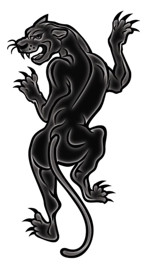 Great grey-color crawling panther tattoo design
