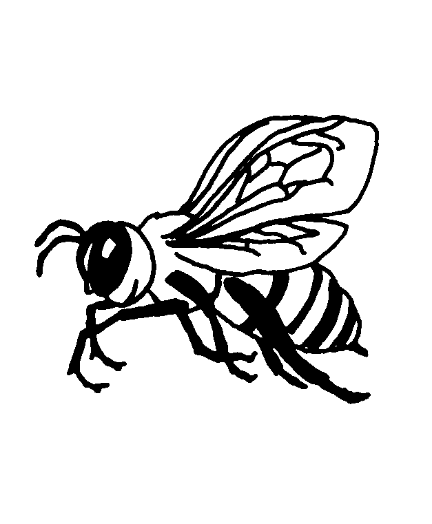 Great outline flying bee tattoo design