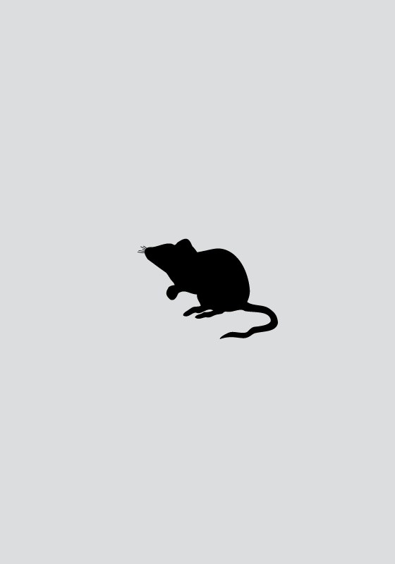 Great tiny full-black mouse tattoo design