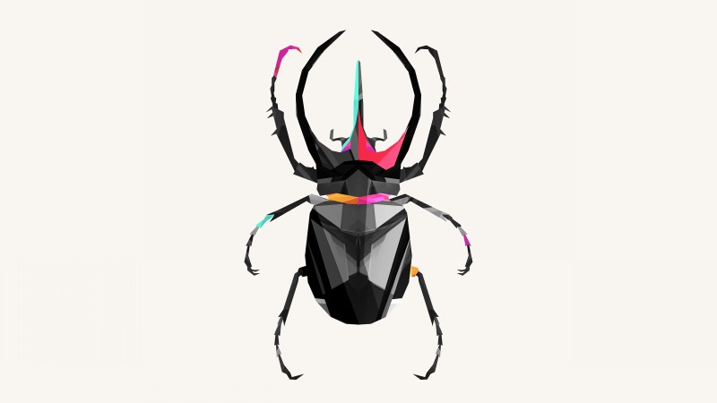 Grey hard-testa bug with colorful shadows tattoo design