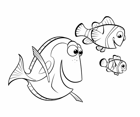 Happy animated nemo fish flock tattoo design
