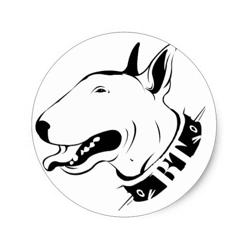 Happy outline bill terrier dog portrait tattoo design