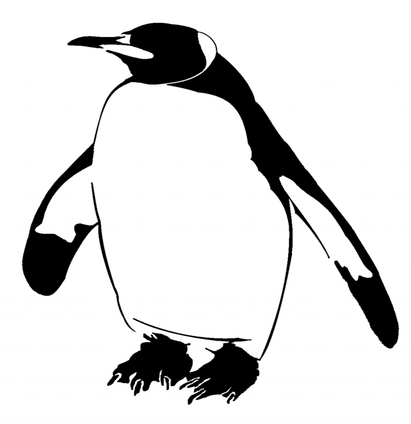 Huge fat black-and-white penguin tattoo design