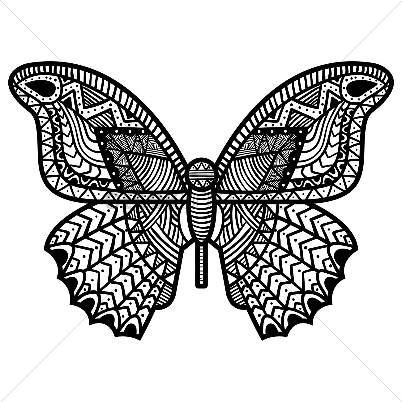 Huge intricate butterfly with geometric pattern tattoo design