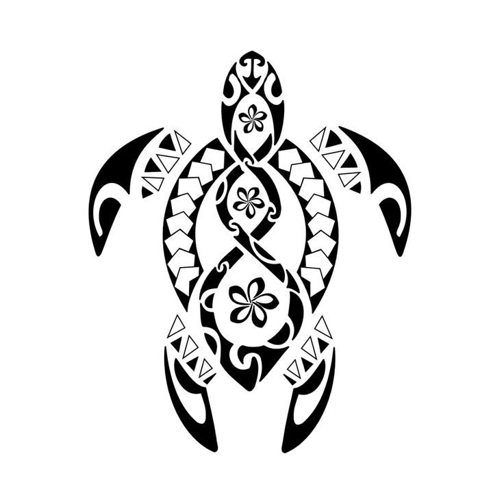 Impressive black celtic turtle tattoo design