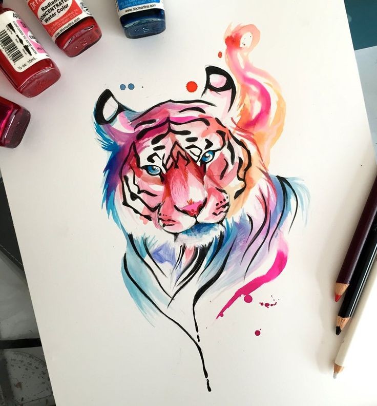 Impressive multicolor animal portrait tattoo design