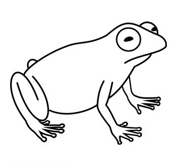 Indifferent outline frog tattoo design