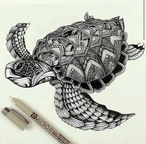 Interesting-shell turtle tattoo design