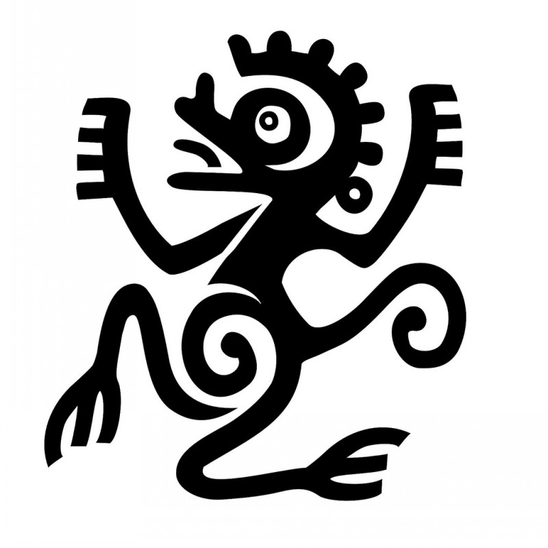 Interesting black tribal monkey tattoo design