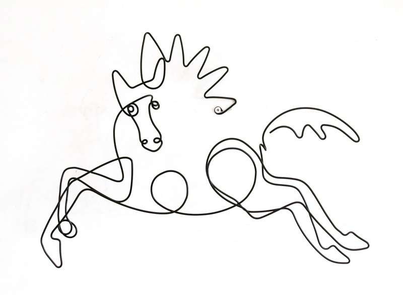 Interesting lined running horse tattoo design
