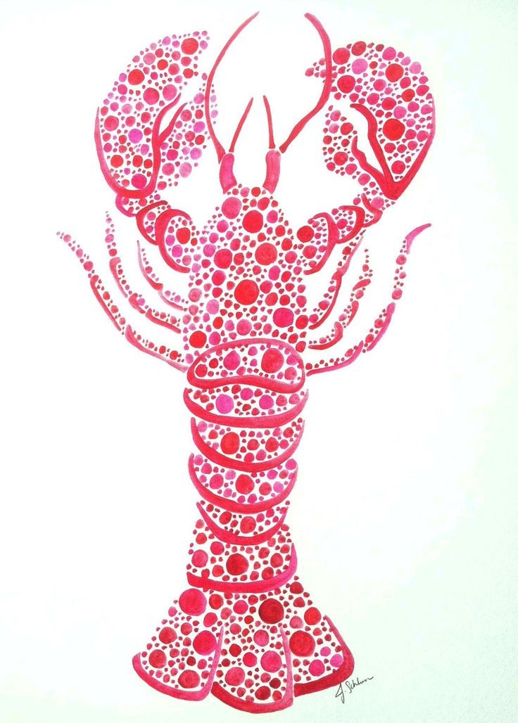 Interesting red spotted lobster water animal tattoo design
