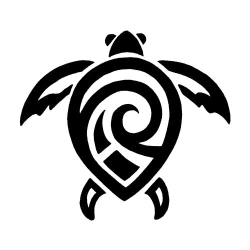 Interesting tribal turtle tattoo design