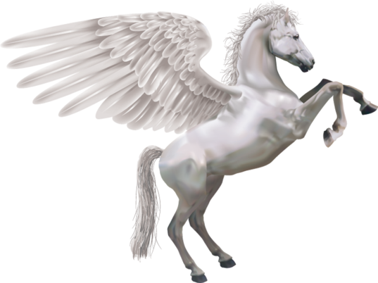 Large white angel pegasus tattoo design