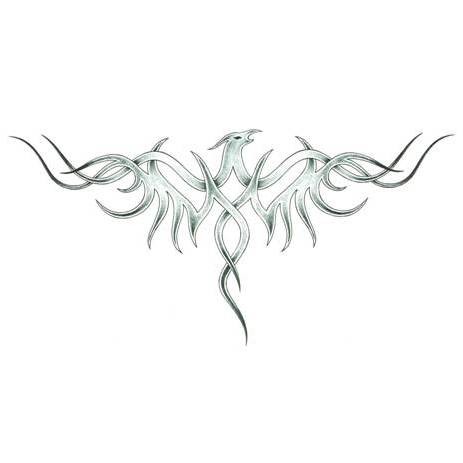 Light blue tribal phoenix bird tattoo design
