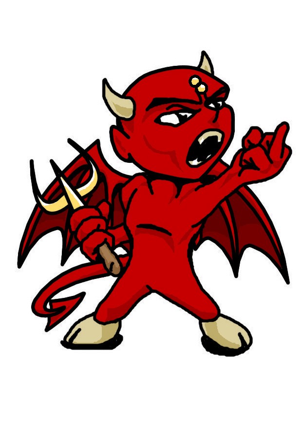 Design de tatuagem de diabo vermelho pouco perverso por Wandrinfool