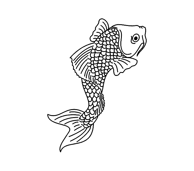 Lonely outline fish tattoo design