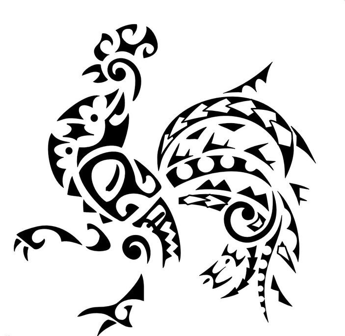 Lordy tribal rooster tattoo design