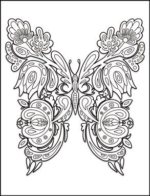 Lovely floral butterfly tattoo design