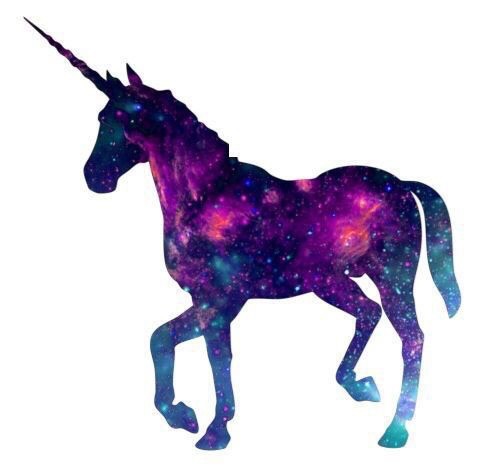 Luxury violet space unicorn silhouette tattoo design