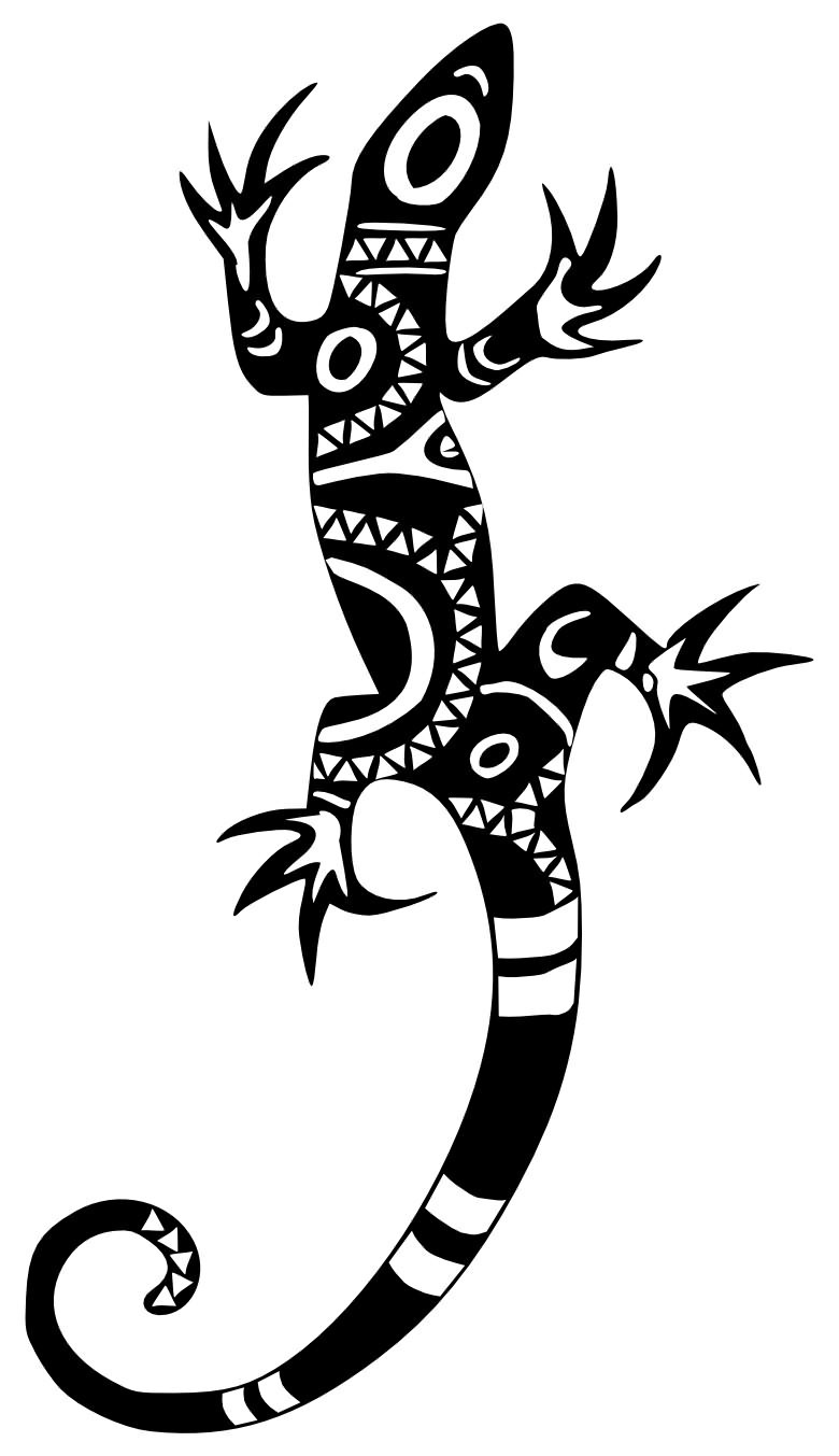 Maori-style lizard tattoo design