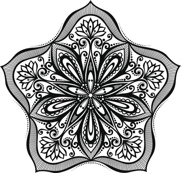 Marvelous grey-ink mandala-printed starfish tattoo design