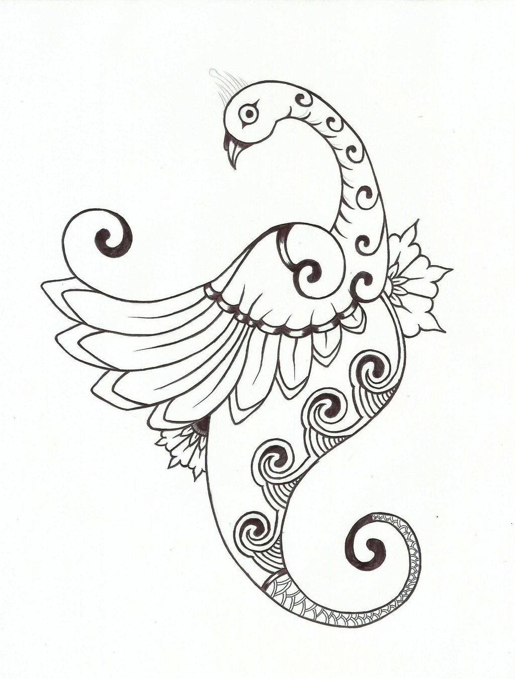 Mehndi type peacock tattoo design by Chris Metal Freak