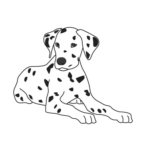 Modest lying dalmatian dog tattoo design