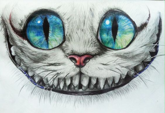 Nice colorful heshire cat smile tattoo design
