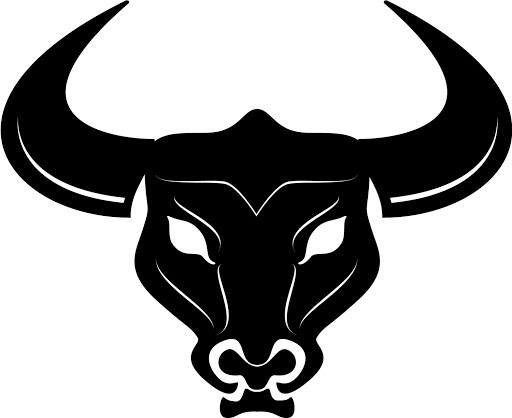 Nice full-black bull head tattoo design