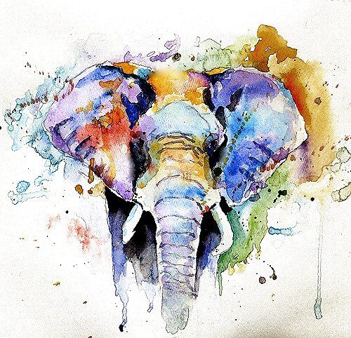 Nice watercolor elephant tattoo design