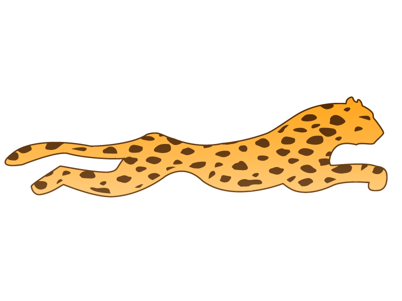 Orange running cheetah logo with brown spots tattoo design